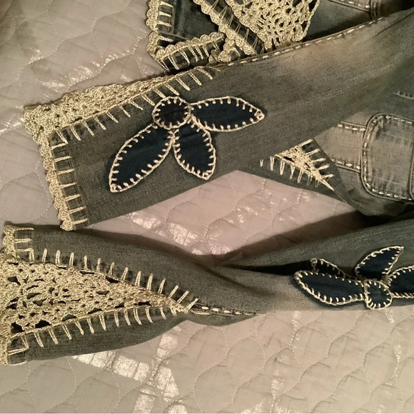 CREST~VINTAGE~BOHO~JEAN JACKET~S~ - Picture 11 of 16